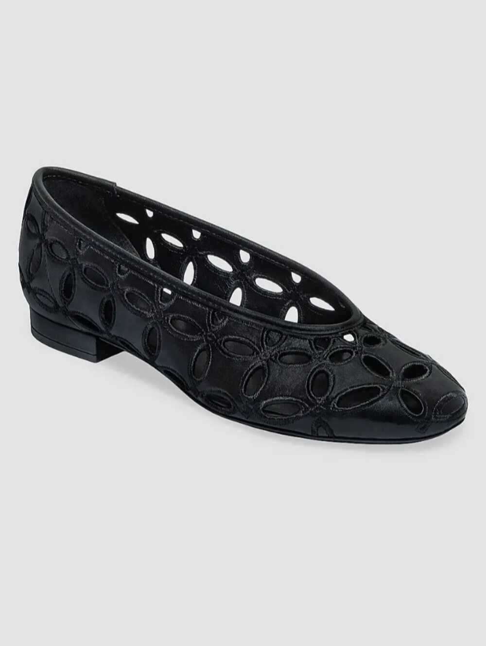Bernardo Brie Black Laser-Cut Ballet Flat Size 8.5 Nwob